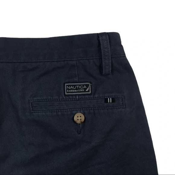 SH275 Nautica Designer Flat Front Chino Shorts 32 - Picture 3 of 6